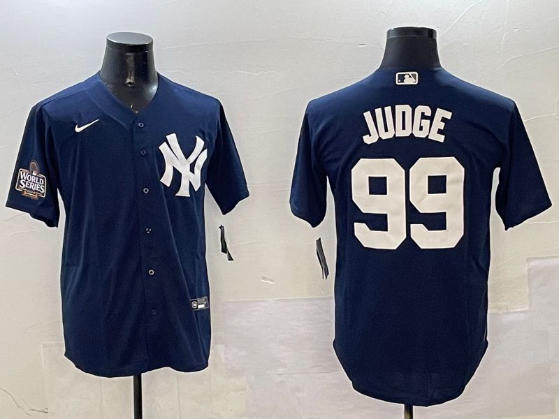 Men New York Yankees 99 Judge Drak Blue Game 2025 Nike MLB Jersey style 5